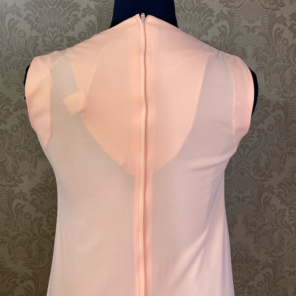 Vintage 70s Grecian Peach Union Label Maxi Hostess Dress - Picture 7 of 11